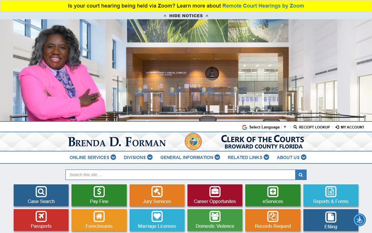 Broward County Clerk records search portal for Lauderhill marriage records