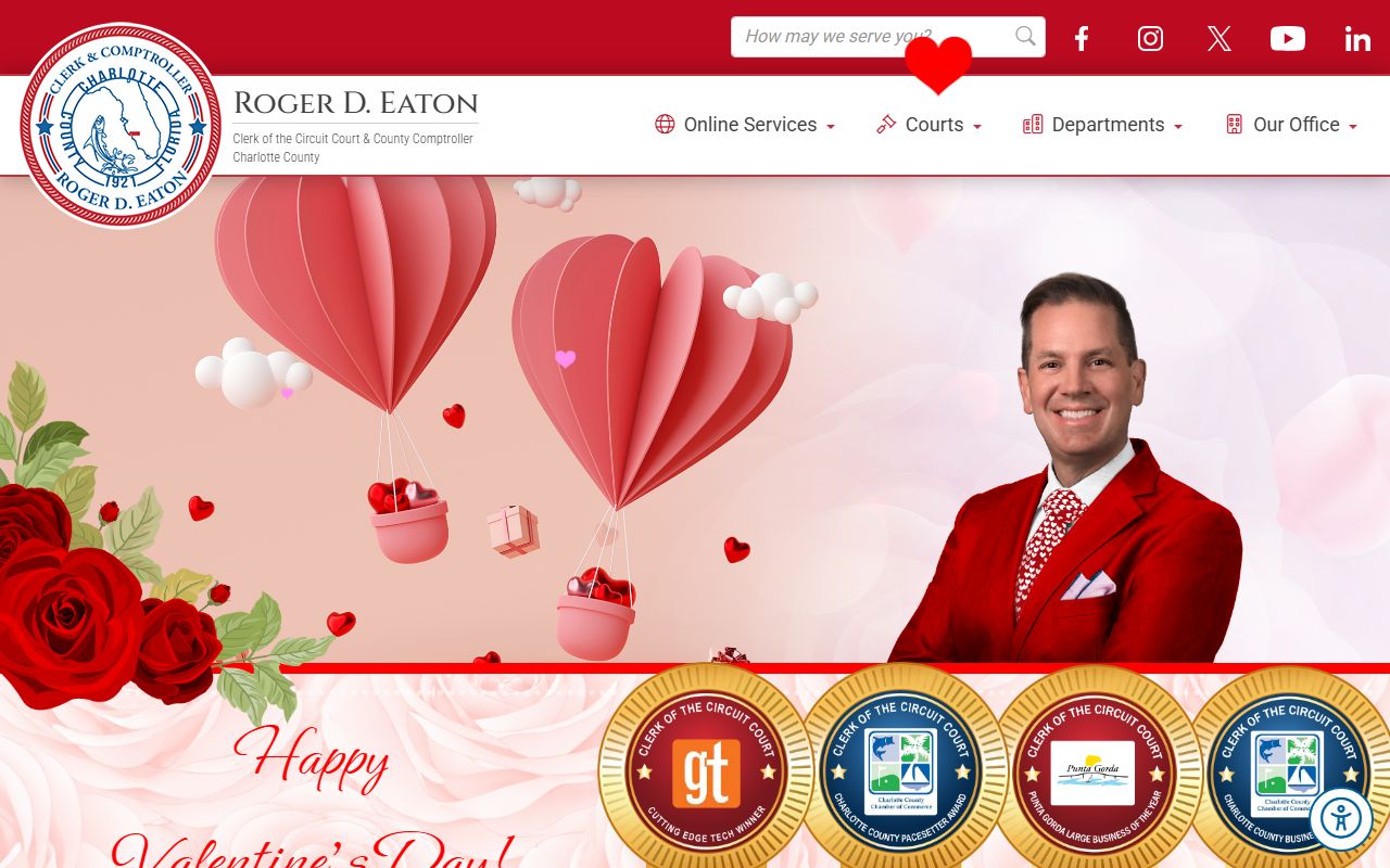 Charlotte County Clerk of Court website for Charlotte County marriage records