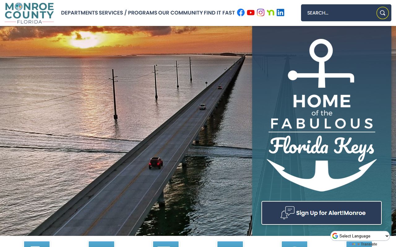 Monroe County Clerk website for searching marriage records in Key West