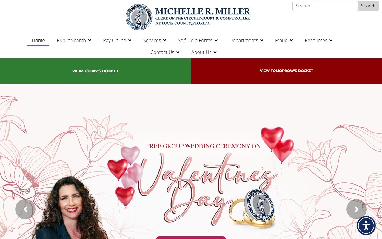 St. Lucie County Clerk of Court website for St. Lucie County marriage records