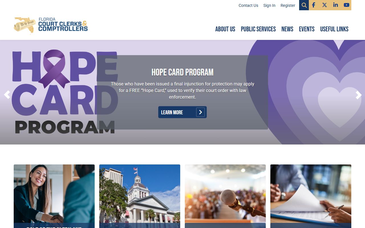 Florida Clerks Association directory for finding county marriage records